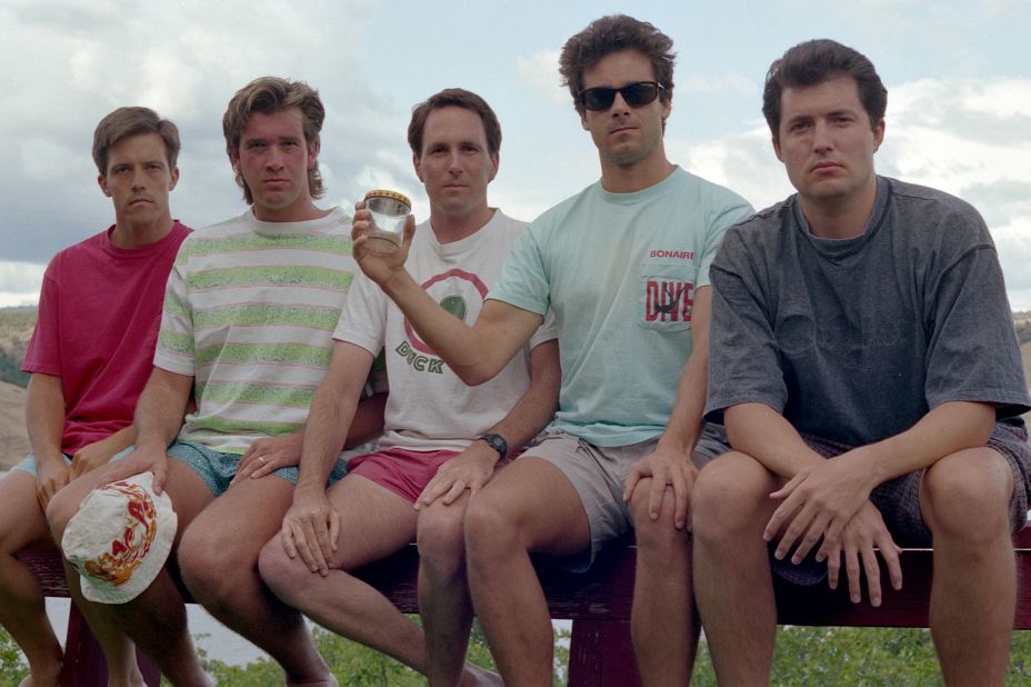 <strong>Copco Lake, 1992.</strong> From left to right: John Wardlaw, Mark Rumer-Cleary, Dallas Burney, John Molony and John Dickson in 1992. 