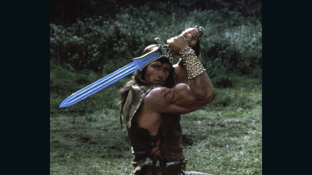 Arnold Schwarzenegger in "Conan the Destroyer" -- a true hero.