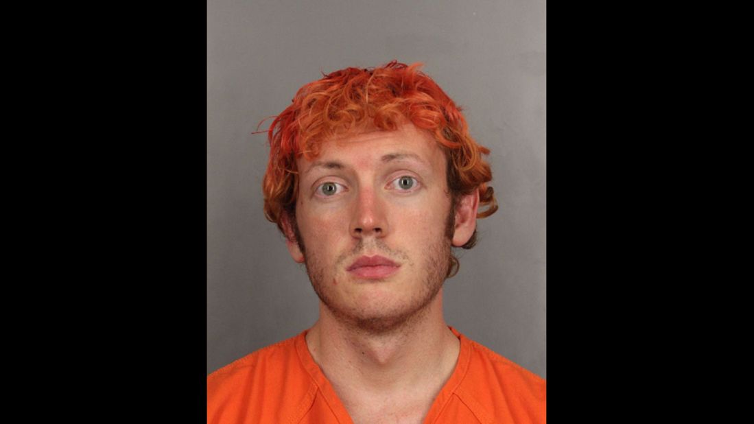 Police release the official photo from Holmes' booking after the shooting.