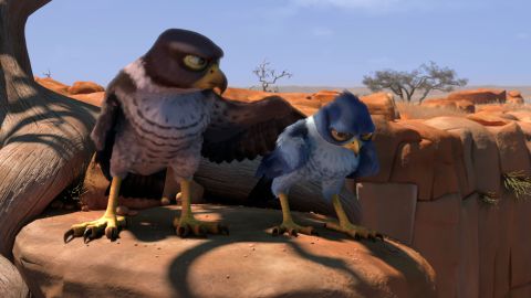 The young falcon lives with his father, Tendai (Samuel L. Jackson), in a deserted outpost before leaving to explore life in the famed bird city of Zambezia.