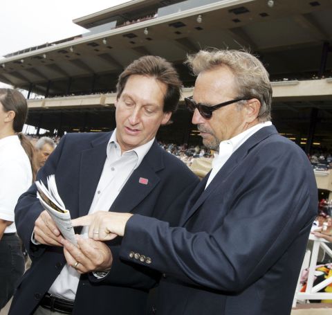 Actor and director Kevin Costner, right, part-owns a number of racehorses which mainly run at Hollywood Park in California. He also supported the industry by voicing a documentary called "Laffit: All About Winning," celebrating the life and career of one of horseracing's most decorated jockeys, Laffit Pincay.