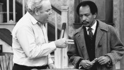 Carroll O'Connor stars as Archie Bunker and Sherman Hemsley as George Jefferson, in the 'Pay the Twenty Dollars' episode of the CBS television series "All In The Family."