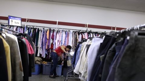 A woman shops at a Salvation Army thrift store recently in Utica, New York. 