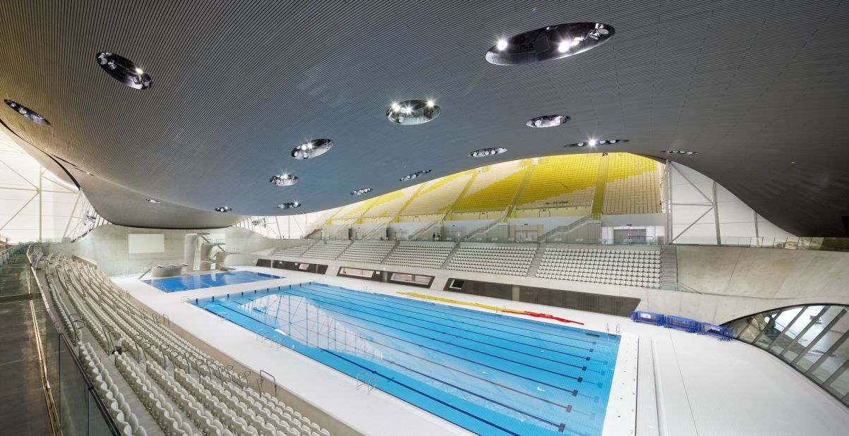 Hadid's curvy London Aquatics Centre was the highlight of the 2012 Olympic Park.  