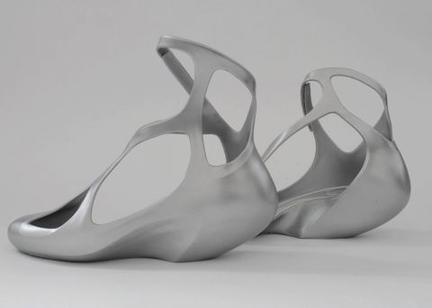 As well as buildings, Hadid has designed a Louis Vuitton handbag, a tea and coffee set and vase for Alessi, furniture and lighting, and these plastic shoes for Brazilian footwear brand Melissa. 