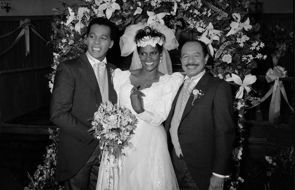 From left, Clifton Davis, Anna Maria Horsford and Sherman Hemsley on set of the TV series "Amen,"  which aired from 1986-1991.