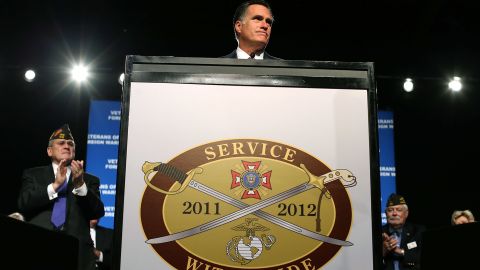 Mitt Romney speaks at the 113th National Convention of the Veterans of Foreign Wars of the U.S. on July 24 in Reno, Nevada.
