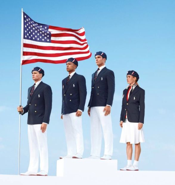 Designed by Ralph Lauren, Team USA's opening ceremony uniforms clearly draw inspiration from the dress uniforms of the U.S. Army and Navy. 