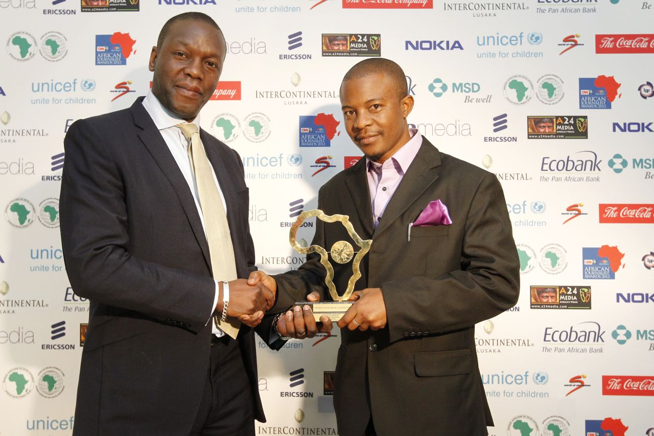 Andrew Mulenga, a freelancer for the Post in Zambia, wins the Arts and Culture Award.