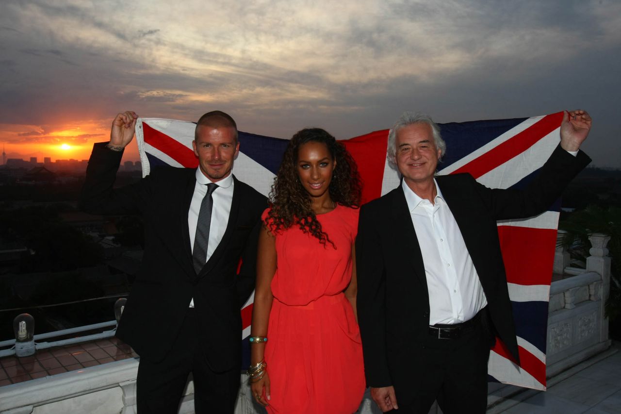 David Beckham, Leona Lewis and Jimmy Page were the stars of the London 2012 handover performance in Beijing 2008, a move that alluded to the new host's musical pretensions.