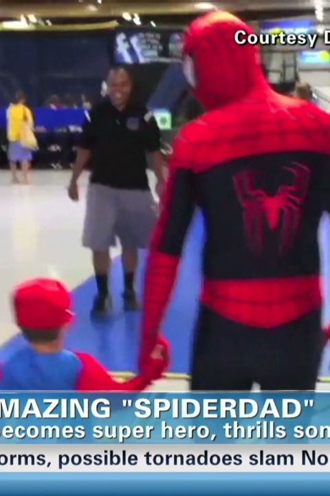 Spider-Man' dad's trampoline surprise | CNN