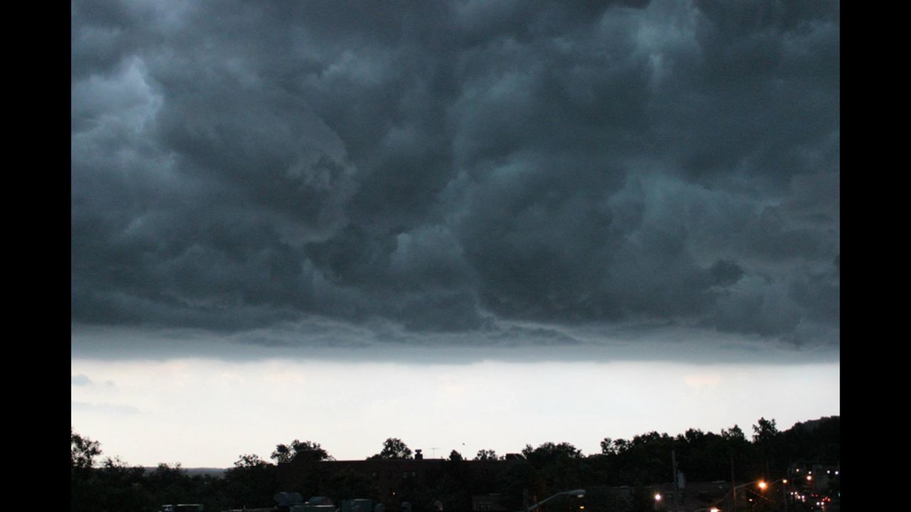Ominous clouds hover over Nyack, a New York suburb, in another image from Girard.