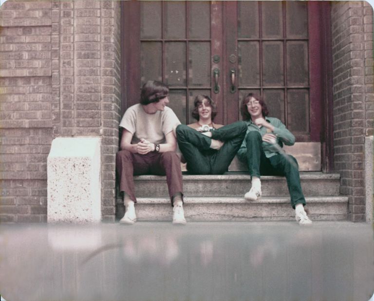 Steve Springer's tradition involves revisiting his early stomping grounds in the Bronx. He and two childhood friends made an agreement in 1971 to return every 10 years to the stoop of the building where one of the three lived. From left to right: Steven Springer, Steve Haimowitz (aka Witz) and Errol Honig