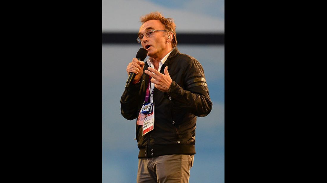 Danny Boyle, the London 2012 artistic director, addresses the audience.