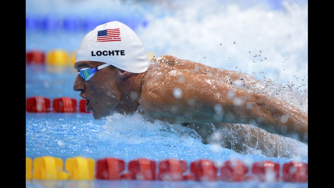 U.S. swimmer Ryan Lochte competes in the men's 400-meter individual medley heats.