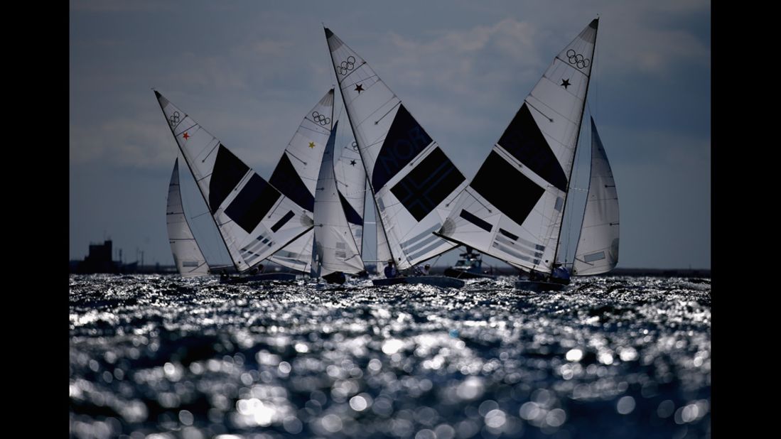 Germany's Robert Stanjek and Frithjof Kleen are in action in the first Star class race in Weymouth, England.
