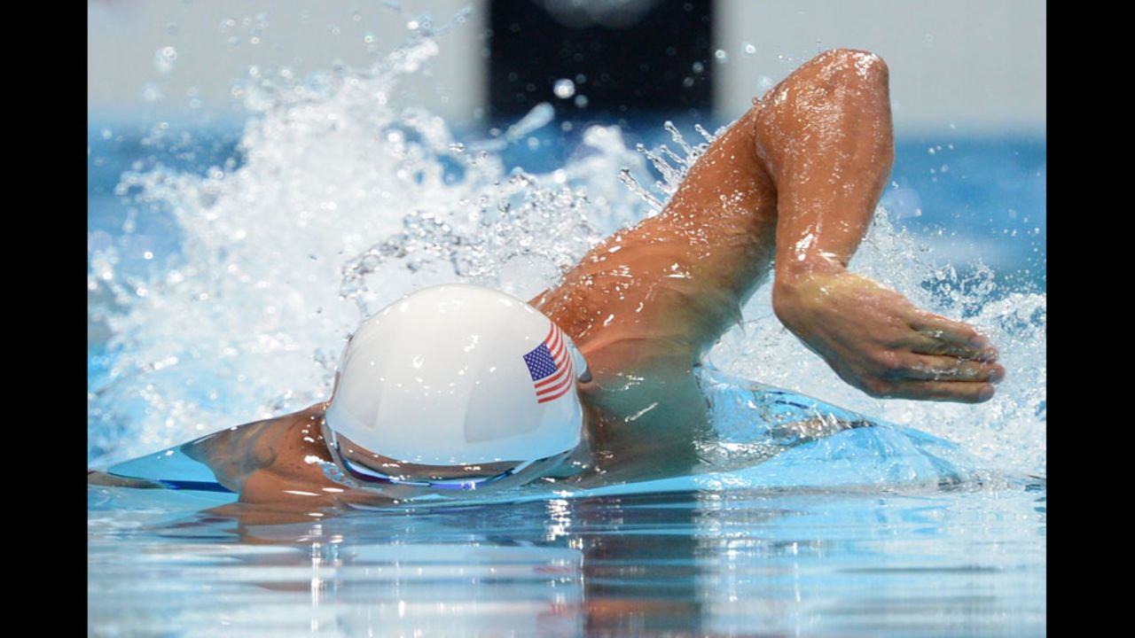 U.S. swimmer Ryan Lochte competes in the men's 200-meter freestyle.
