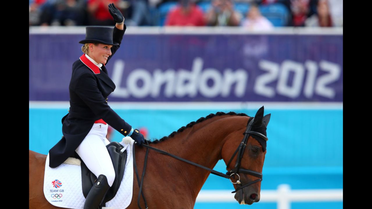 Great Britain's Zara Phillips competes with her horse High Kingdom during the Dressage Equestrian eventon.