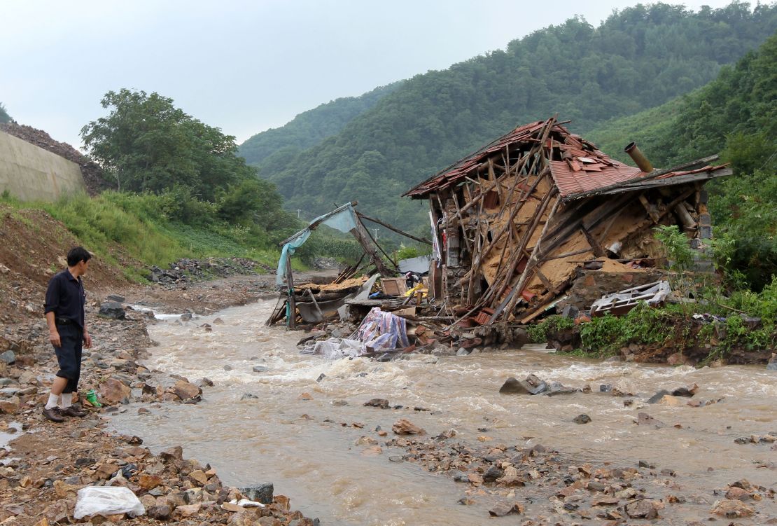 Heavy rain hit the capital Pyongyang, as well as North and South Phyongan provinces last week. The country faced similar extreme weather in 2010 (as pictured here in the Pyongyang province.)