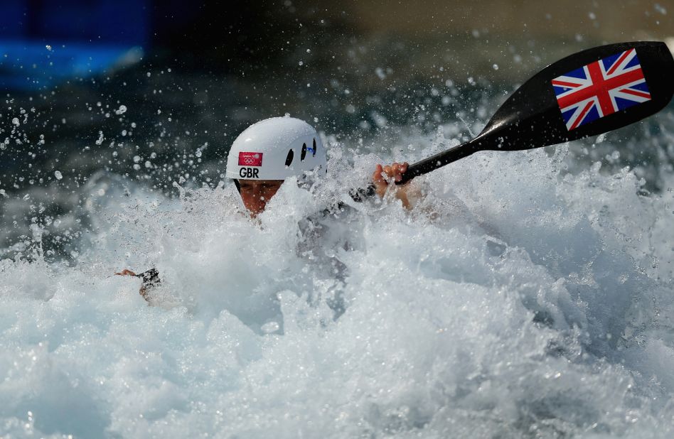 British canoeist Lizzie Neave suddenly realizes she left her boat back at the hotel.