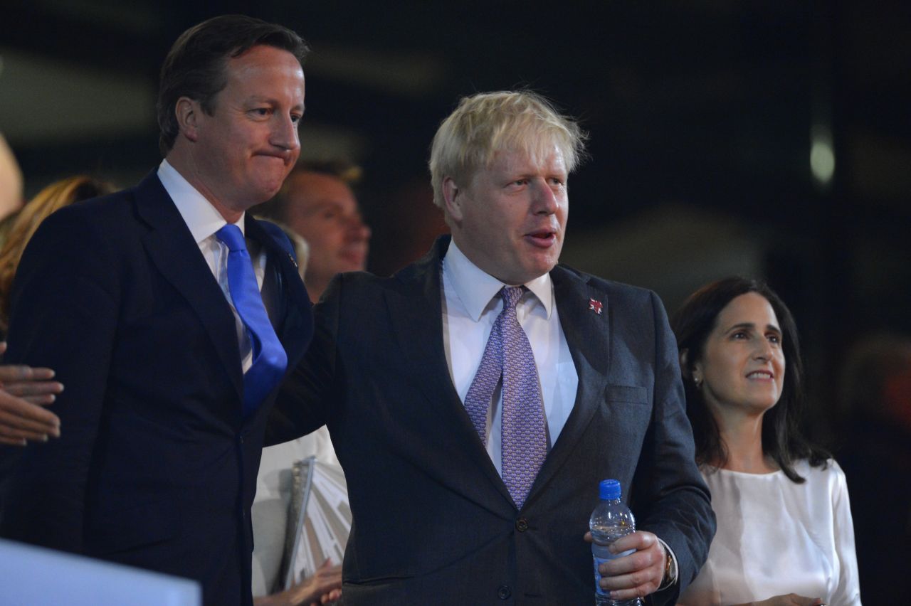 Responding to Romney's jibe, Britain's Prime Minister David Cameron (L) said, "Of course it's easier if you hold an Olympic games in the middle of nowhere," a reference to Romney's involvement in the 2002 Games in Salt Lake City, Utah. London mayor Boris Johnson (R) also mocked Romney in front of tens of thousands of people in London's Hyde Park.