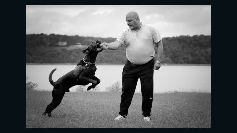 Charles Hernandez, 49, credits his dog Valor for helping him cope with PTSD.