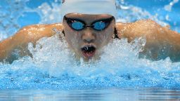 China's Ye Shiwen competes in the women's 200m individual medley final during the swimming event at the London 2012 Olympic Games on July 31, 2012 in London.