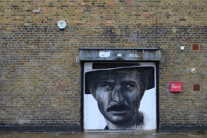 Ben Slow is a portrait artist whose work can be found on many East London streets, including this one on Stour Road, Hackney Wick. 