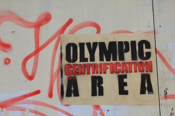 Howard-Griffin describes a "super-charged wave of gentrification that has crashed around Hackney Wick in anticipation of an Olympic property boom." 