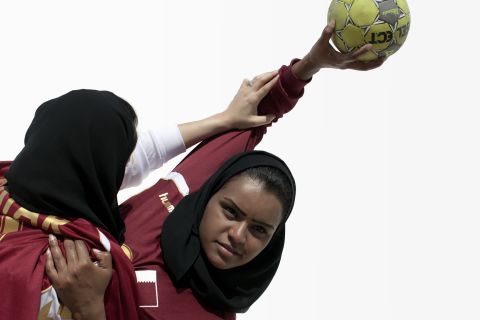 Members of Qatar's handball team.