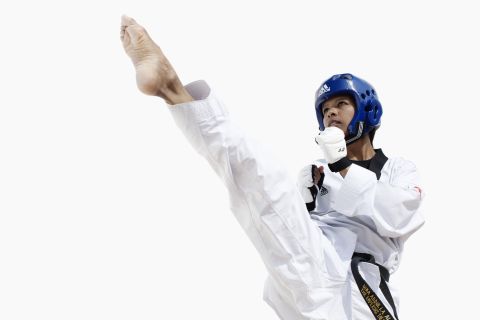  Bahrain's Deena Mahboob is a Taekwondo fighter.