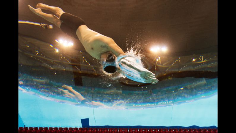 Japan's Takeshi Matsuda competes in the men's 200-meter butterfly final.