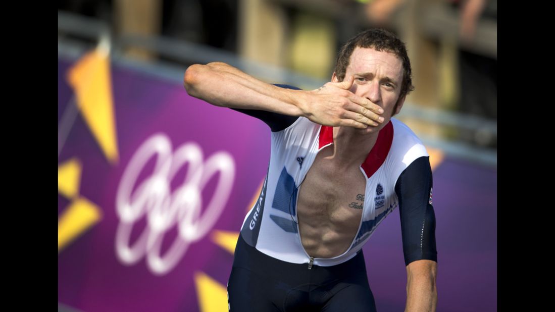 Wiggins romped to gold in the time trial, winning by a 42-second margin, in front of a vociferous home crowd. It meant he became one of Britain's most decorated Olympians with seven medals, four of them gold.