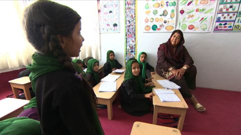 Razia Jan teaches at her school in Afghanistan.