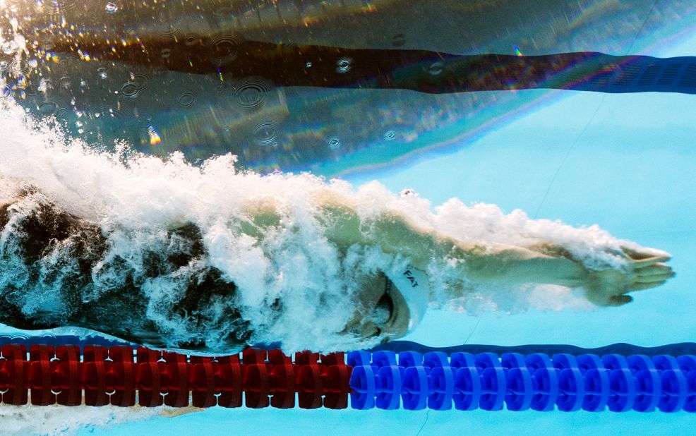 France's Camille Muffat competes in the women's 200-meter freestyle final.