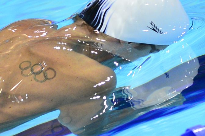 Switzerland's Dominik Meichtry competes in the men's 100-meter butterfly heat.
