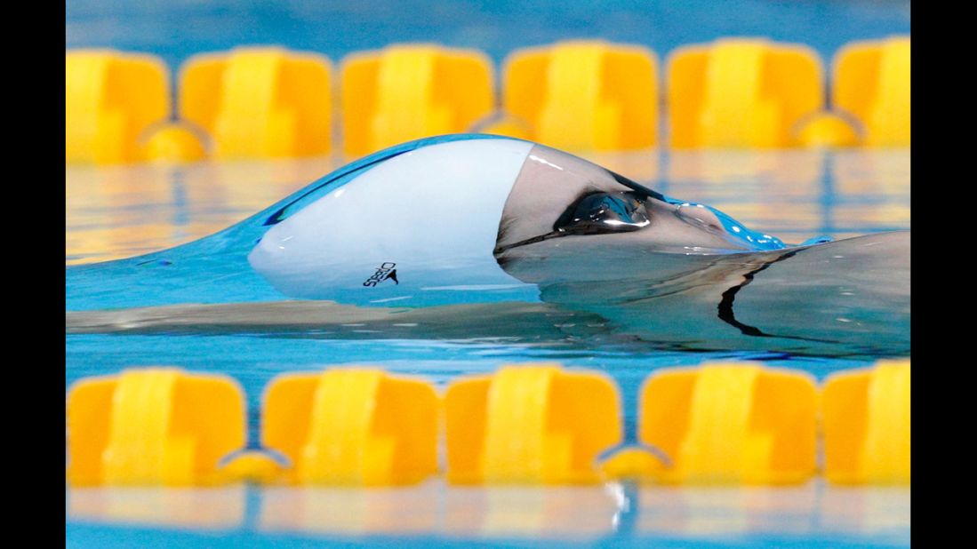 Belinda Hocking of Australia competes in the women's 200-meter backstroke heat.