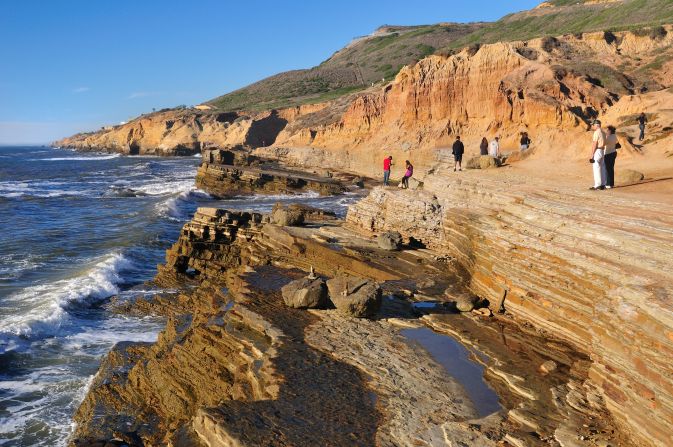 At the bottom of Sunset Cliffs, hikers can walk along the tide pools.