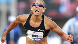 Lolo Jones competes in the women's 100 meter hurdles final during Day Two of the 2012 U.S. Olympic Track & Field Team Trials at Hayward Field on June 23, 2012 i