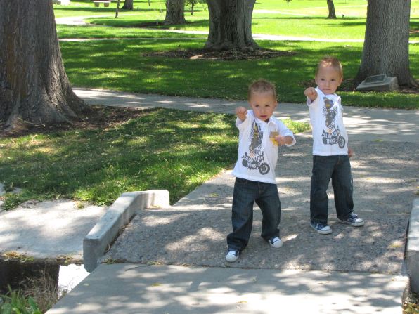 Patrick, left, and Andrew turned 3 years old in May. 