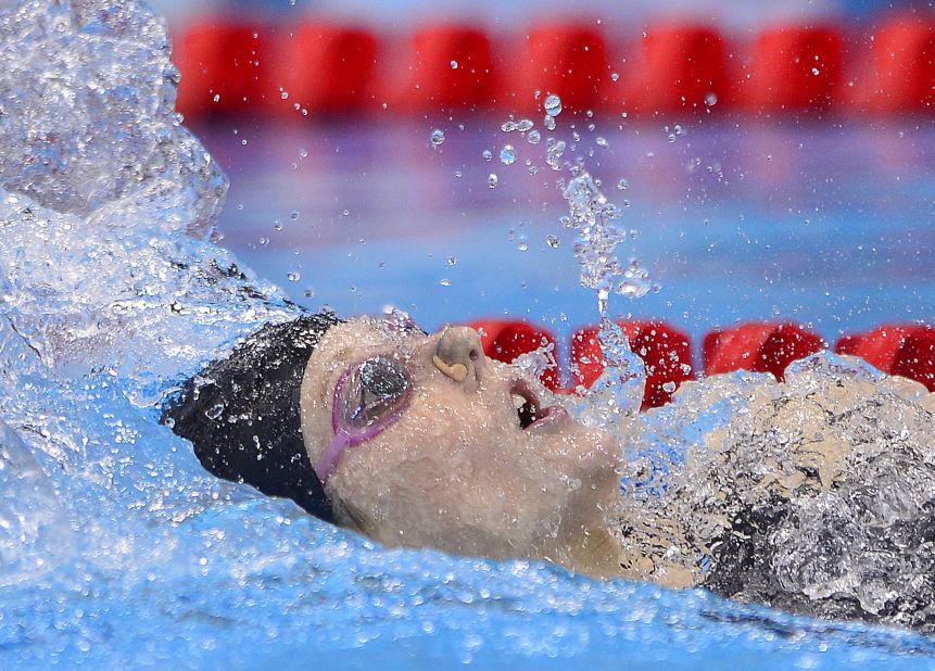 U.S. swimmer Missy Franklin competes in the women's 200-meter backstroke final on Friday.