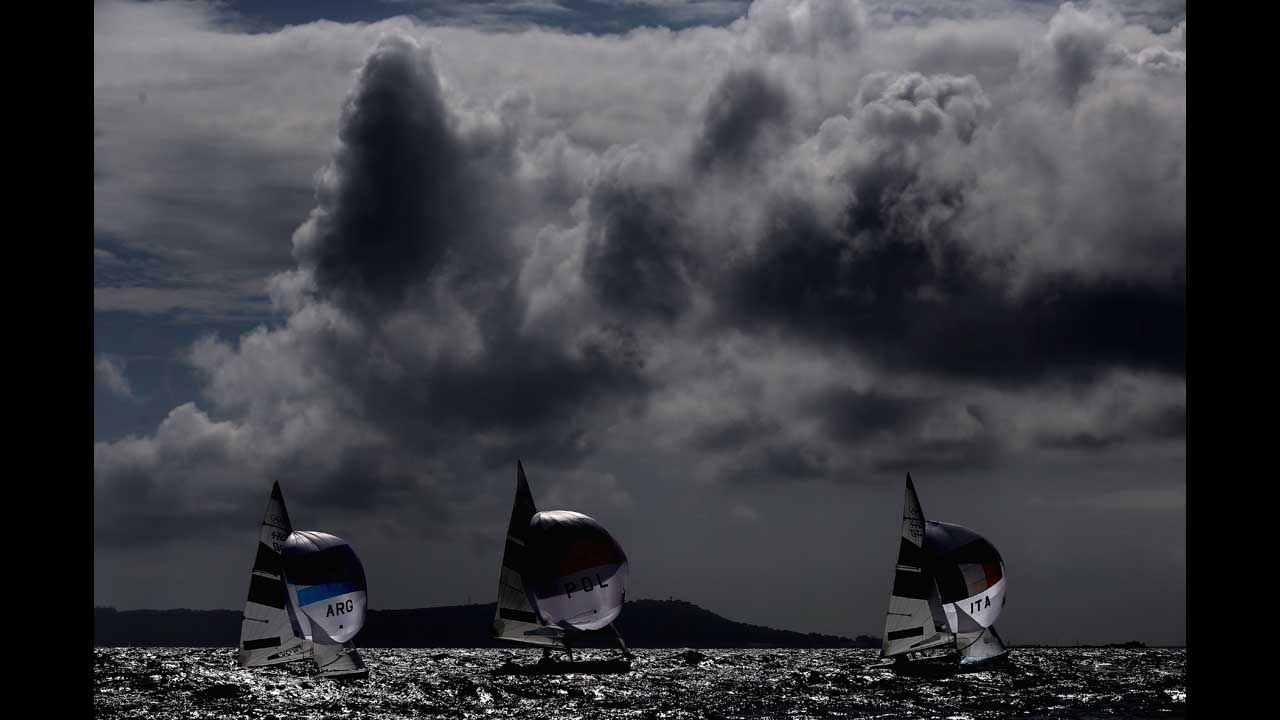 Competition begins in the 470 women's class sailing in Weymouth, England.