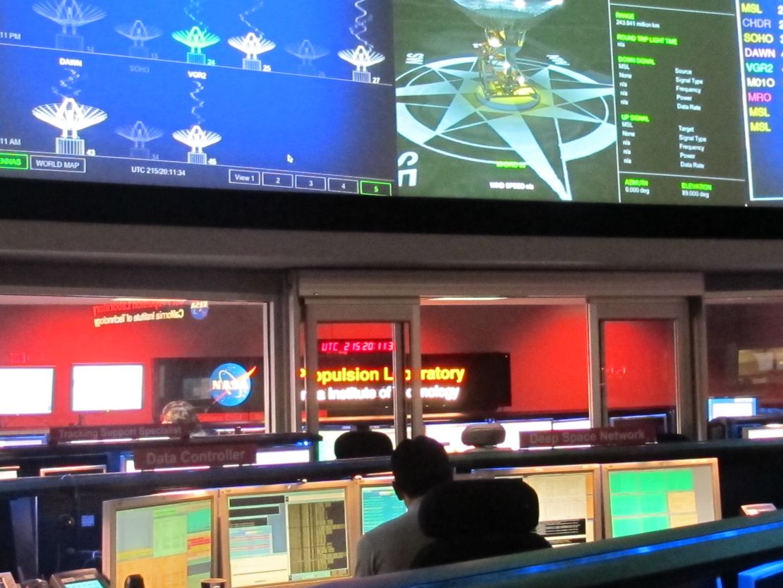 Mission Control for Curiosity at NASA's Jet Propulsion Laboratory in Pasadena, California.