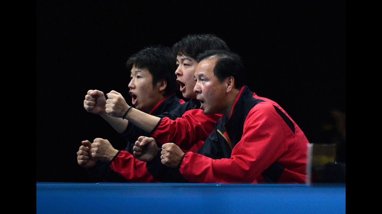 Members of Japan's table tennis team put on their hilarious "Driver's Ed" sketch during a match.