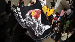 Protests against China's efforts to implement national education in Hong Kong on July 29, 2012.