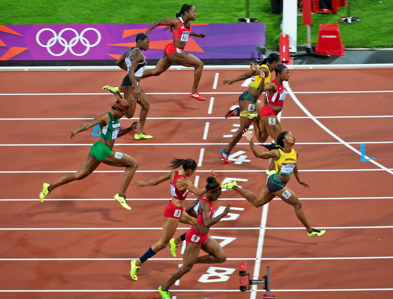 At London 2012, Fraser-Pryce triumphed in a time of 10.75 seconds from American Carmelita Jeter and fellow Jamaican Veronica Campbell-Brown.