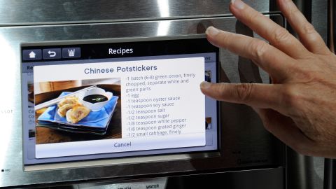 A connected refrigerator can, in theory, check your refrigerator for the ingredients you'll need for a particular recipe.