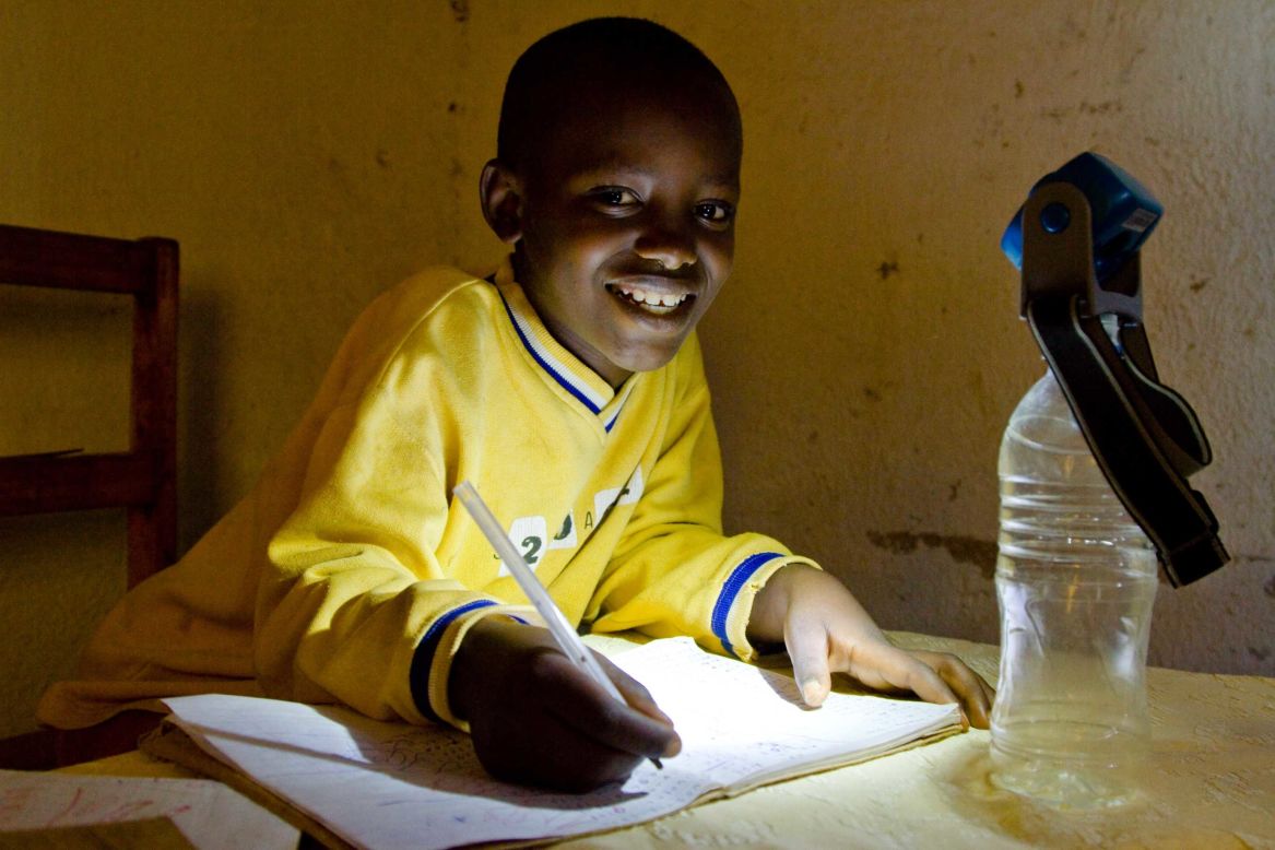The company says each of its portable lamps -- called Nuru Light -- provides one week of light to a rural household. 