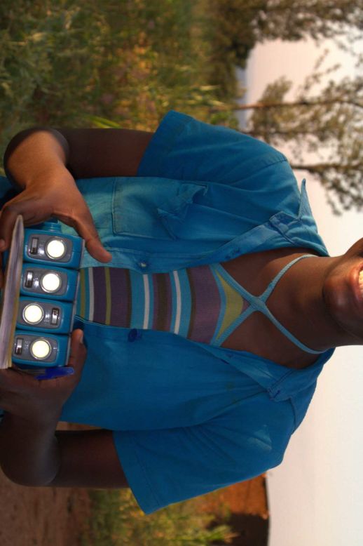 The human-powered device can recharge up to five modular light emitting diode lamps in approximately 20 minutes. 
