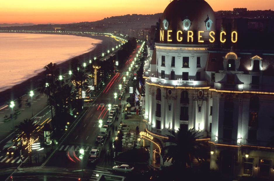 Nighttime's also the right time to experience Nice. Le Negresco, Nice's "grande dame" hotel and a Belle Epoque-era landmark, dominates the Promenade's landscape.